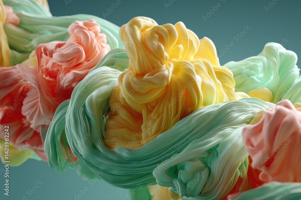 Poster abstract art in pastel colors featuring soft textures and flowing shapes creating a visually appeali