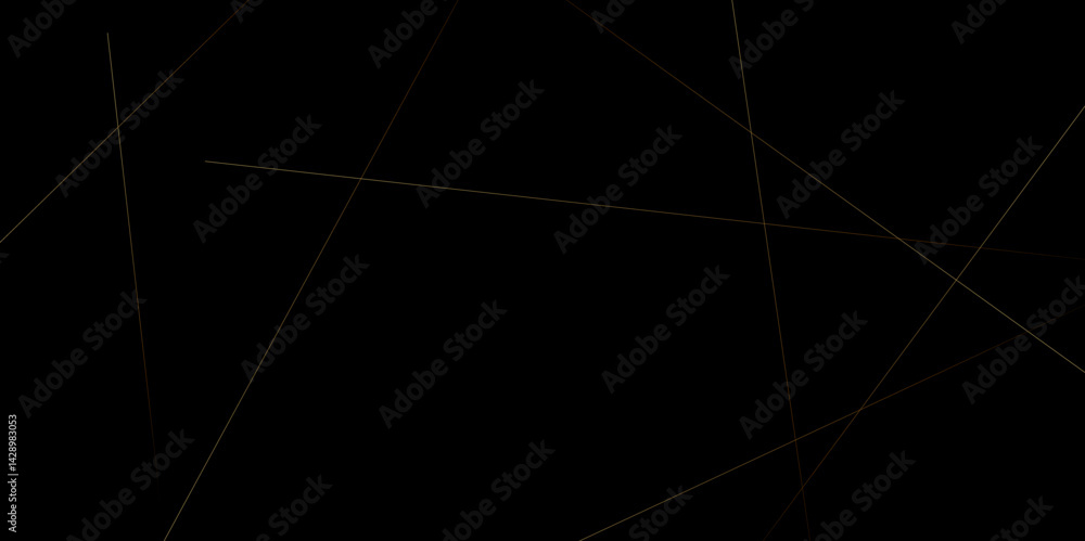 Poster design geometric tile gold on black background with triangle shape. geometric dark material backgrou