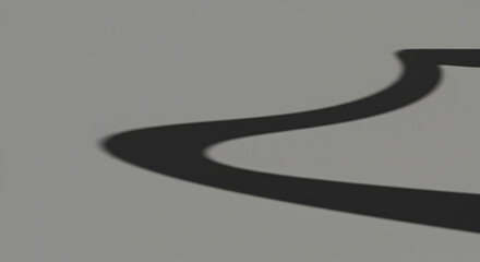 Abstract Curved Line Shadow On A Pale Gray Surface Mockup