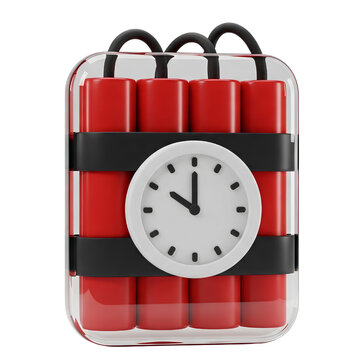 3D Render of a Dynamite Time Bomb