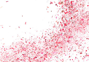 Naklejka premium Abstract background with pink confetti and percentage symbols. Perfect for sales, discounts, and promotions.