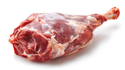 Obraz premium Fresh meat leg with marbling and rich color, perfect for culinary dishes and grilling