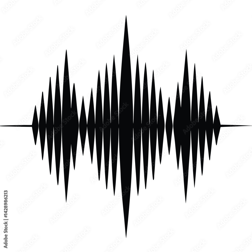 Poster isolated black vector musician using element waveform with white background