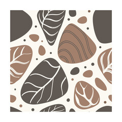 Abstract Rocks And Stones Repeat, Golden banana leaf line arts, Hand drawn outline design for fabric, print, cover, banner and invitation, Vector illustration