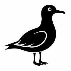 Minimalist Seagull Silhouette Vector