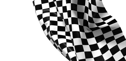 Waving racing finish flag in