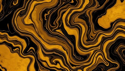 Gold and Black Abstract Swirls
