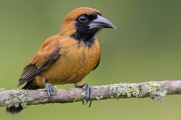 Stunning Orange Bird on Branch Closeup Photography