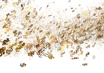 Abstract background of falling dollar signs. Perfect for finance, wealth, and business concepts.