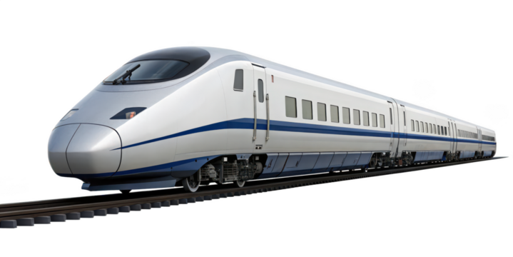 Modern bullet train png sleek locomotive png rapid transit png high-speed rail png transparent background image