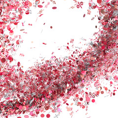 Abstract background of exploding red percentage symbols. Ideal for sale, discount, promotion concepts.