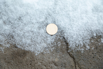 Empty space on winter background.
