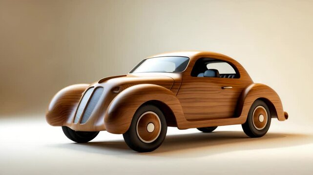 Children's wooden car toy with animal and hedgehog models, ideal for low-height play and imaginative fun