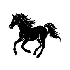 Running Horse Silhouette Vector Illustration