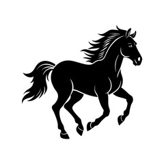 Running Horse Silhouette Vector Illustration