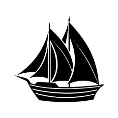 Sailboat silhouette illustration