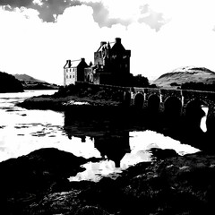 silhouette of castle in beach 