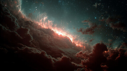 Fototapeta premium fantasy galaxy cosmic aurora wallpaper