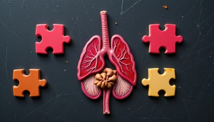 A stylized image of human organs, each represented as separate puzzle pieces waiting to be connected.