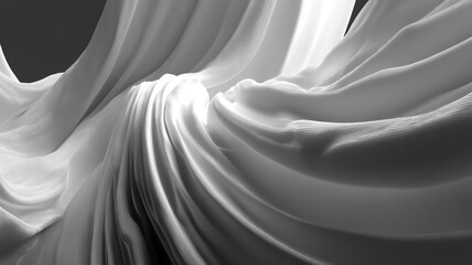 Obraz premium white grey wavy modern abstract lines