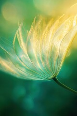 Blossoming Flower against Green Background