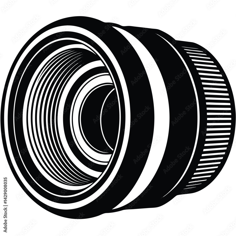 Poster isolated black vector photographer using element camera lens wide angle with white background