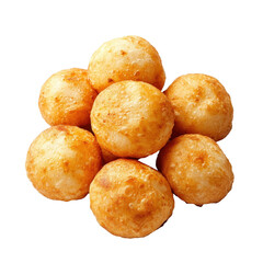 Fototapeta premium Delicious crispy golden fried potato balls served as snack or appetizer with a crunchy exterior and soft interior, perfect for parties and casual gatherings on transparent background