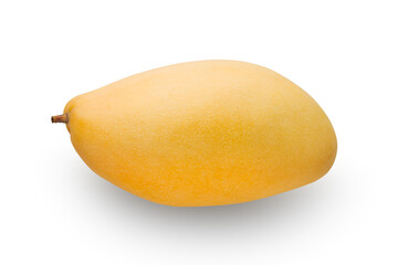 Ripe yellow mango isolated white background