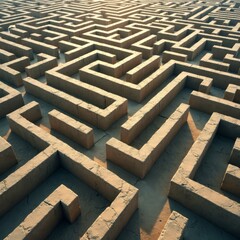 Light brown maze art image