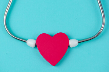 Promoting Heart Health with a Stethoscope on a Calming Blue Background for Awareness
