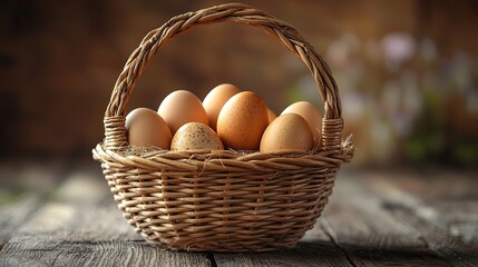 easter basket isolated on a transparent background created with generative ai technology