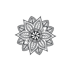 Black mandala vector illustration of a flower