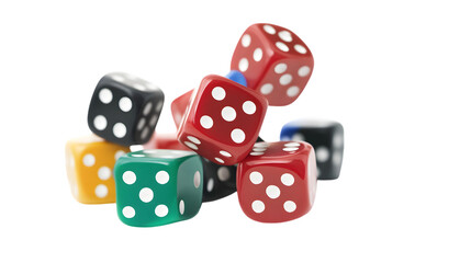 Colourful rolling of dice