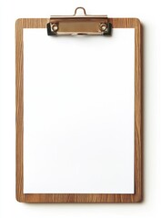 Wooden clipboard with blank paper (4)