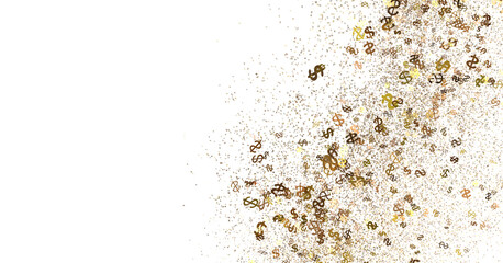 Abstract background of golden dollar signs. Ideal for finance, wealth, and success concepts.