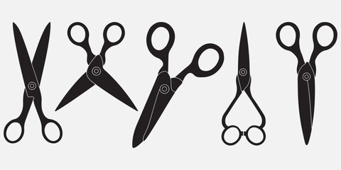 herb scissors silhouette vector set