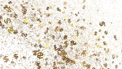 Abstract background of falling dollar signs. Perfect for finance, money, and wealth concepts.