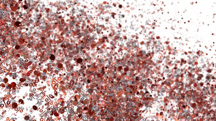 Sparkling rose gold percentage confetti on white. Perfect for sale, discount, or promotion designs.