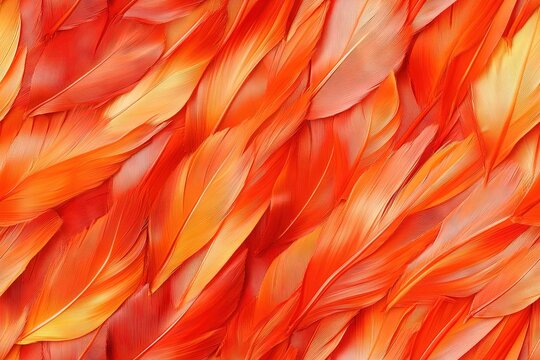 orange feathers  repeatable seamless tile pattern