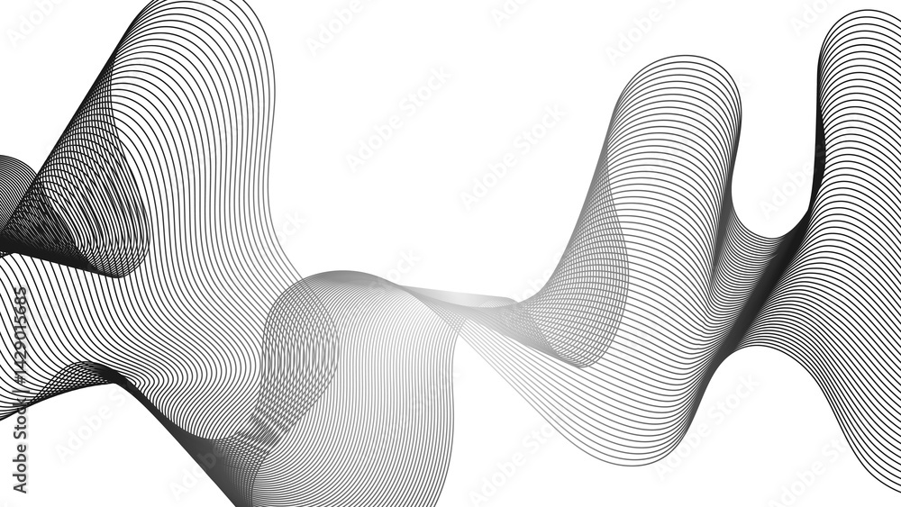 Aufkleber abstract backdrop with grey wave gradient lines