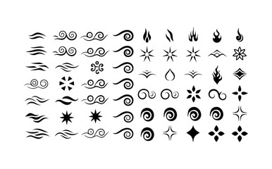 Elegant Decorative Ornaments and Flourishes Collection – High-Quality Vector Set for Graphic Design and Branding