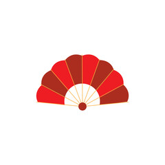 Hand Fan cartoon icon on a white background. Vector Illustration.
