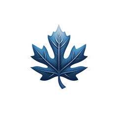 Fototapeta premium A stylized geometric interpretation of a blue maple leaf in a minimalist modern design