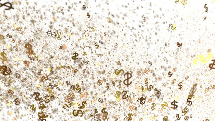 Abstract background of falling dollar signs. Perfect for finance, business, and wealth concepts.