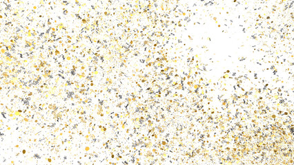 Celebrating sales and discounts with a festive confetti burst of gold and silver percent signs.