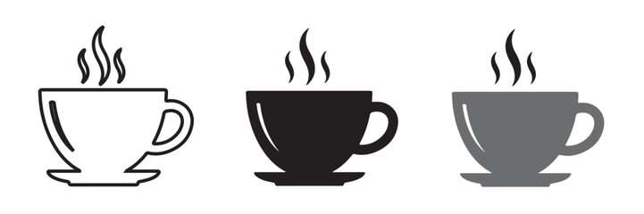 Coffe cup icon vector illustration. Coffe symbol line, fill, and color icon for graphic and web design collection