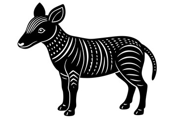 Cute Forest Animal Vector Line Art – Cartoon Clipart, Logo Icon, Funny Animal Illustration on White Background