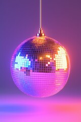 Obraz premium neon-lighted disco ball