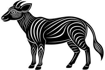 Cute Forest Animal Vector Line Art – Cartoon Clipart, Logo Icon, Funny Animal Illustration on White Background