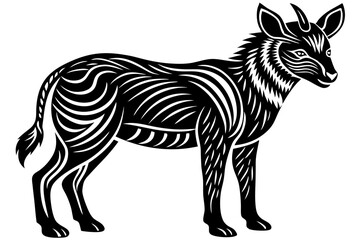 Cute Forest Animal Vector Line Art – Cartoon Clipart, Logo Icon, Funny Animal Illustration on White Background